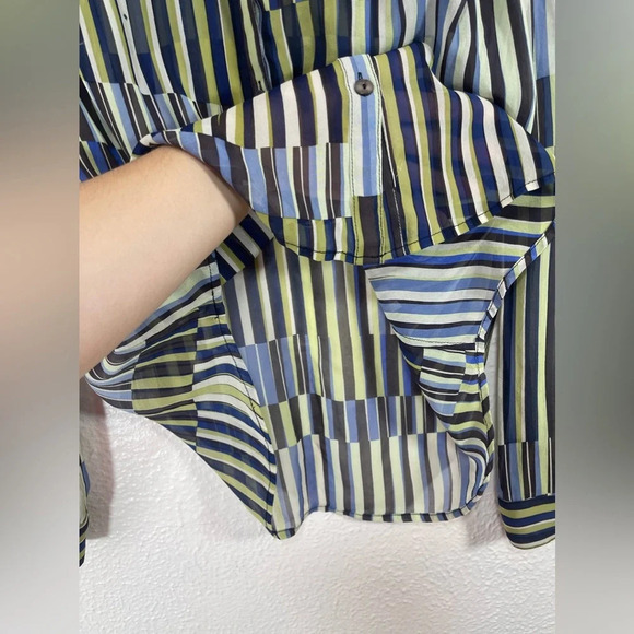 Classiques Entier 100% Silk Sheer Collared Button Down Shirt Women’s Small - Picture 8 of 13